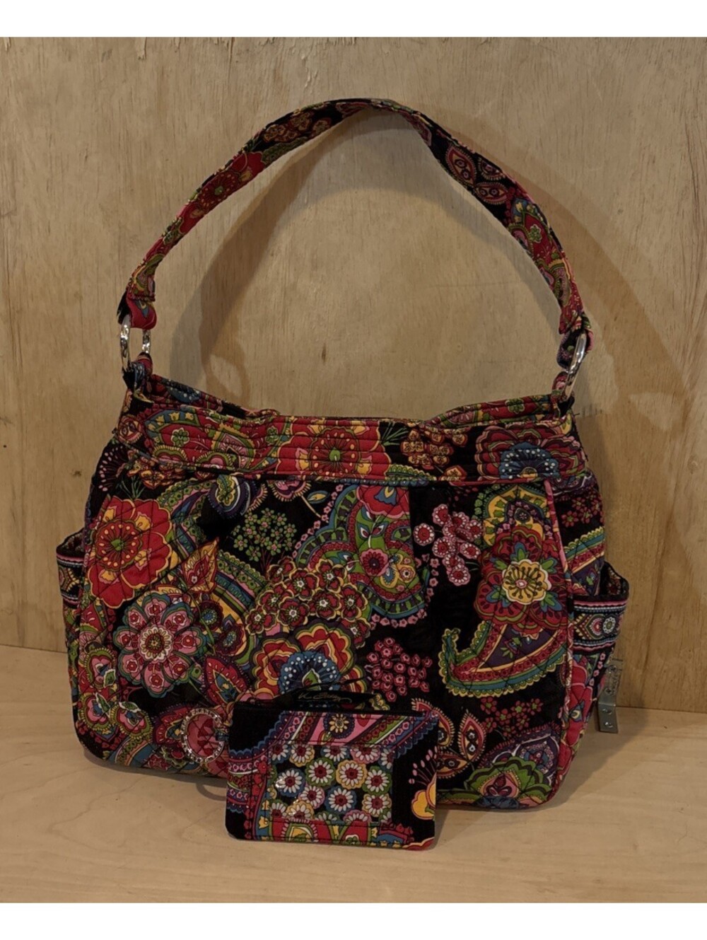 Vera Bradley Symphony in Hue Reversible Hobo Shoulder Bag W/Coin Purse Pristine